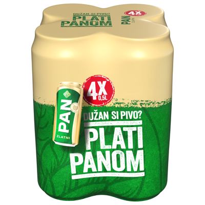 PIVO PAN ZLATNI 4x0,5L LIM