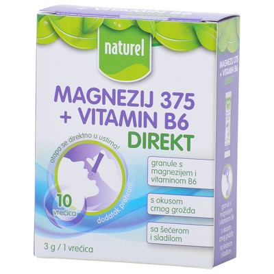 NATUREL MAGNEZIJ 375+VITAMIN B6 DIREKT 30g