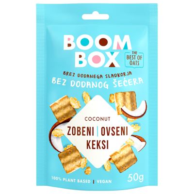 Keks bez dodatog secera BOOM BOX kokos 50g 14