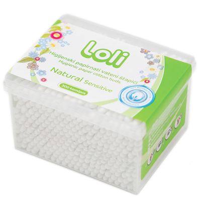 ŠTAPIĆI ZA UŠI LOLI 300 KOM PAPIRNATI VATENI