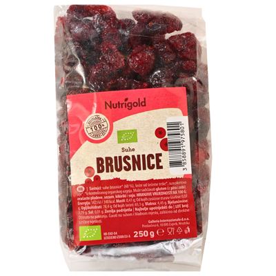 BRUSNICE SUŠENE BIO 250 g NUTRIGOLD