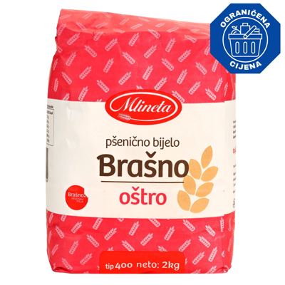 BRAŠNO OŠTRO T-400 2kg MLINETA