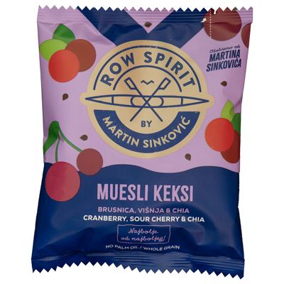 MUESLI KEKSI BRUSNICA,VIŠNJA,CHIA 50 gr ROW SPIRIT
