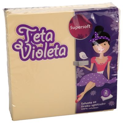 SALVETE VIOLETA SUPER SOFT 38X38 2SL. BEŽ