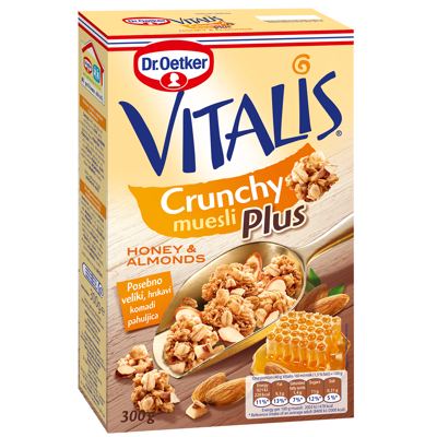 DR.OETKER CRUNCHY PLUS MED BADEM