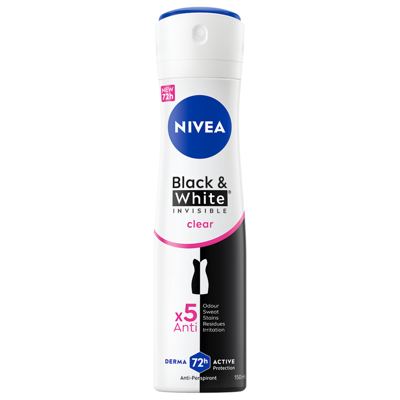 NIVEA DEO B&W 150mL W INV.CLEAR SPREJ