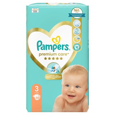 PELENE PAMPERS PREMIUM CARE MIDI 3 60 KOM VP P&G