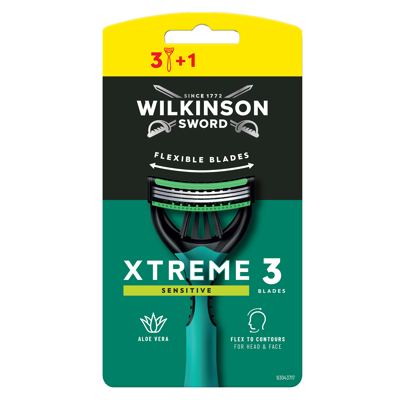 BRIJAČ JEDNOKRATNI XTREME 3 SENSITIVE 3+1 GRATIS WILKINSON