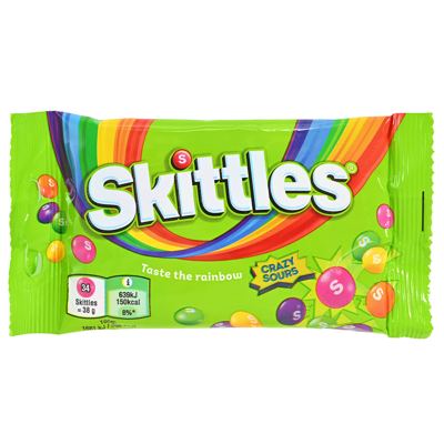 SKITTLES SOURS CHEWY CANDY 38G