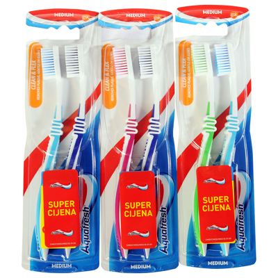 ČETKICA ZA ZUBE AQUAFRESH CLEAN & FLEX 2 PACK GSK