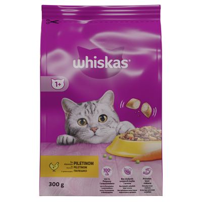 WHISKAS BRIKETI ADULT PILETINA 300G