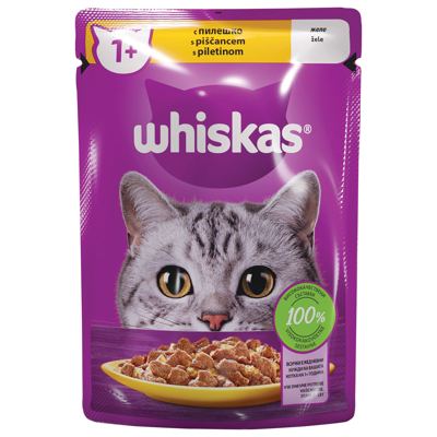 WHISKAS 1+VR PILETINA ŽELE 85g