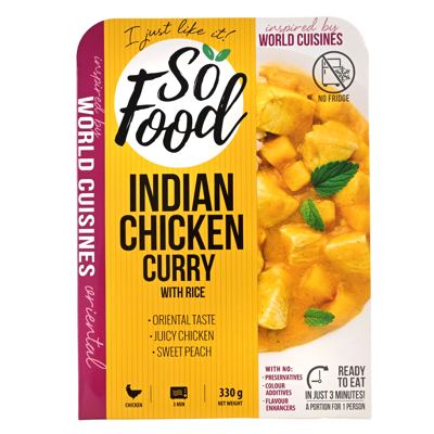 CURRY PILETINA S RIŽOM 330 G "SO FOOD"