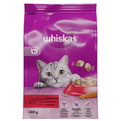 WHISKAS BRIKETI GOVEDINA 300G