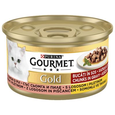 HRANA ZA MAČKE GOURMET GOLD KONZ ZA MAČKE CIG PILETINA&LOSOS 85G NESTLE