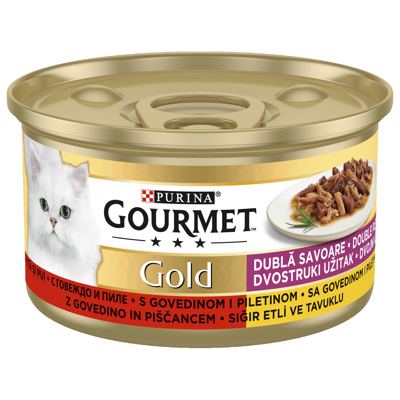 HRANA ZA MAČKE GOURMET GOLD KOMADIĆI U SOSU GOVEDINA DUO 85G