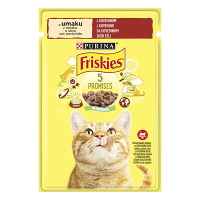 FRISKIES PRELIVI ZA MACKE GOVEDINA 85G