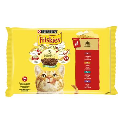 FRISKIES PRELIV ZA MACKE 4X85GR MESO