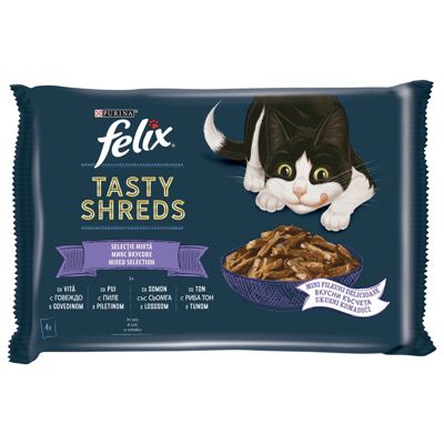 HRANA ZA MAČKE TASTY SHREDS MIX MPK FELIX 4X80G