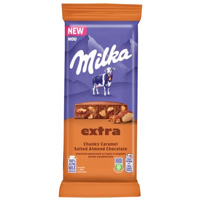 MILKA 190G CHOP CARAMEL ALMONDS