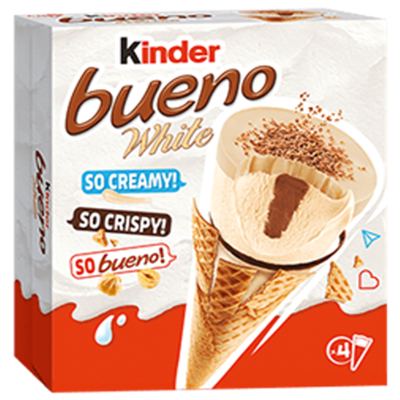 SLADOLED MULTIPAK KORNET KINDER BUENO WHITE 4X90ML