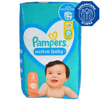 PELENE PAMPERS ACTIVE BABY 3 JPM MIDI 70 KOM P&G
