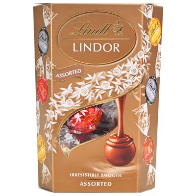 LINDT LINDOR 200GR ASSORTED GOLD CORNET