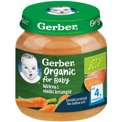 KAŠICA ORG GERBER MRKVA/BATAT 125g