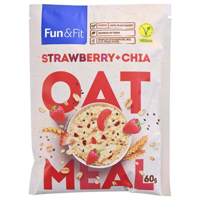 Fun&Fit Zobena kaša jagoda i chia 60g