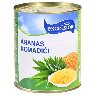 KOMPOT ANANAS KOCKE 850G/430G EXCELSIOR