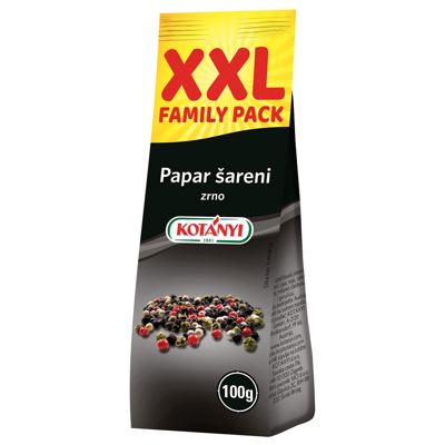 ZAČIN PAPAR ŠARENI ZRNO 100g KOTANY