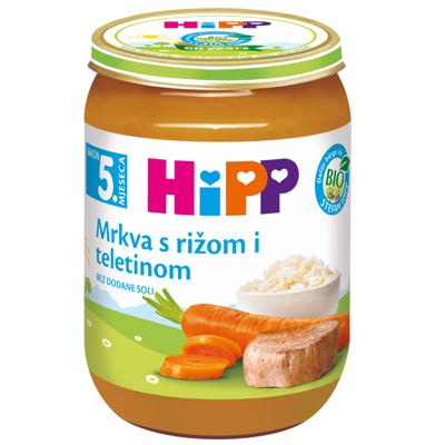 Hipp bio teletina s rižom i mrkvom 190 g