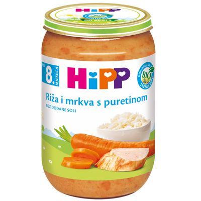 HIPP BIO RIŽA/MRKVA/PURETINA 220g
