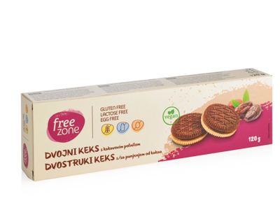 KEKS DVOSTR KAKAO 120g FREE ZONE