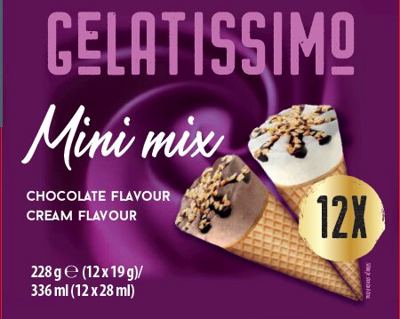 SLAD GELATISSIMO MINI ČOKO 12x28 ml