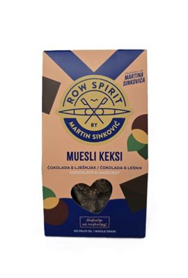 MUESLI KEKSI LJEŠNJAK I ČOKOLADA 100 gr ROW SPIRIT