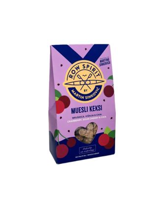 MUESLI KEKSI BRUSNICA,VIŠNJA I CHIA 100 gr ROW SPIRIT