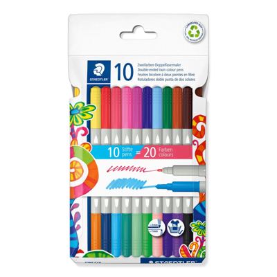 STAEDTLER FLOMASTERI OBOSTRANI 10/1 20 BOJA