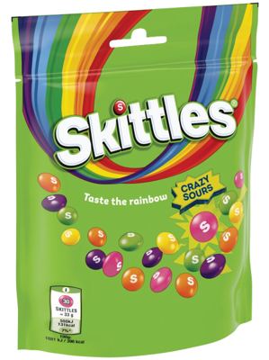BOMBON GUM.SKITTLES 152G CRAZY SOURS