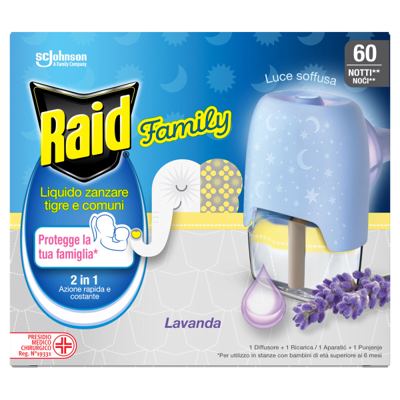 Raid El.aparat za koma.+tek.lavanda 36ml