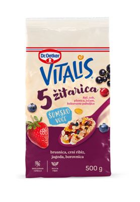 MUSLI DR OETKER VITALIS 5 ŽITARICA 500G ŠUMSKO VOĆE -12/1-