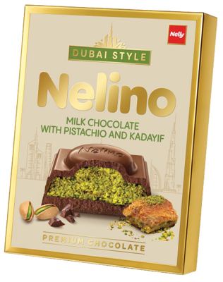 ČOKOLADA DUBAI S PISTACIJAMA I KADAIFOM 62 g NELINO