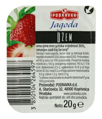 20G PODRAVKA DŽEM JAGODA PP