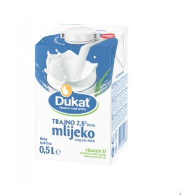 MLIJEKO DUKAT 2,8% 0,5L TRAJNO EDGE