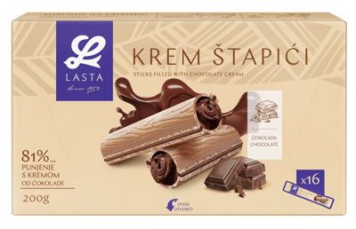 ŠTAPIĆI KREM ČOKOLADA 200GR LASTA