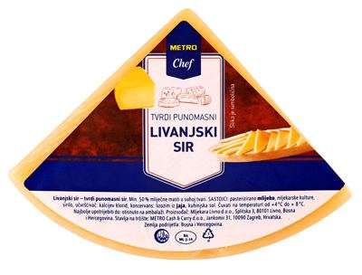 CCA 0,6KG MC LIVANJSKI SIR 1/4