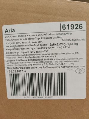 72X20G ARLA KREM SIR 25%