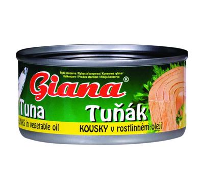 TUNA KOMADI GIANA 185g BILJNO ULJE - ocijeđ mase 130g