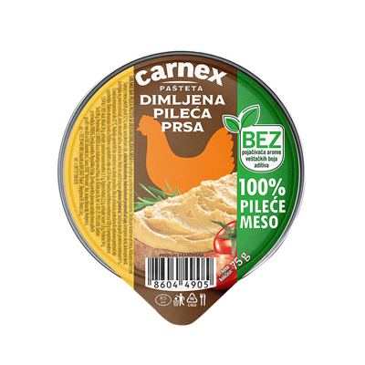 PAŠTETA DIMLJENA PILEĆA PRSA 75G CARNEX