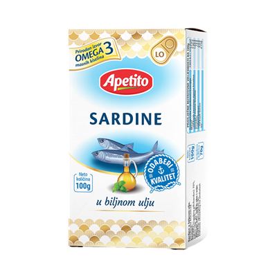 SARDINA APETITO U BILJNOM ULJU 100G